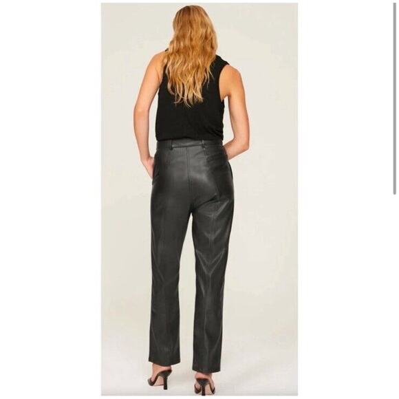 Atlein‎ Collective Black Faux Vegan Leather Pants Straight Leg Women’s Size 8 - Picture 2 of 10